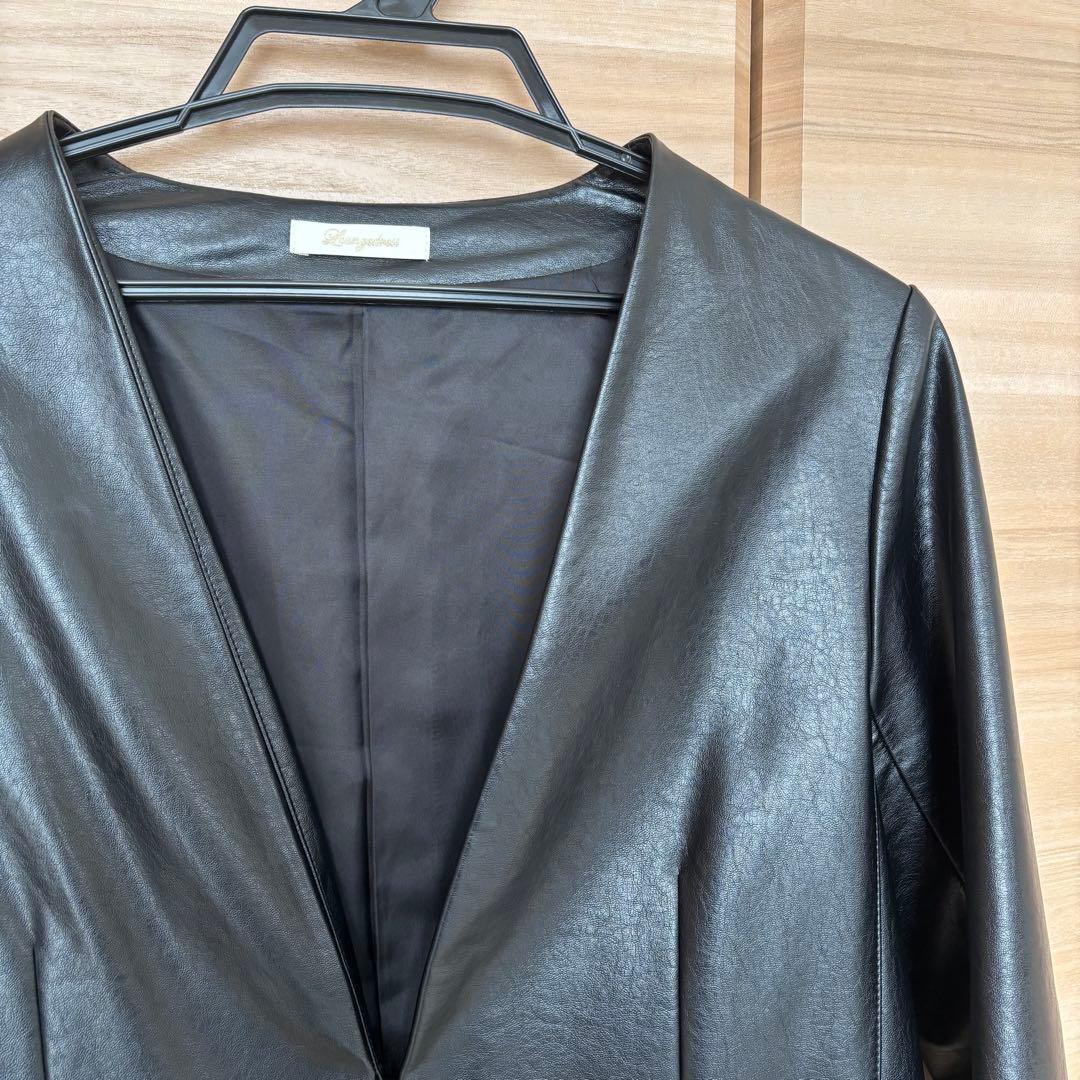 ラウンジドレス　エコレザージャケット