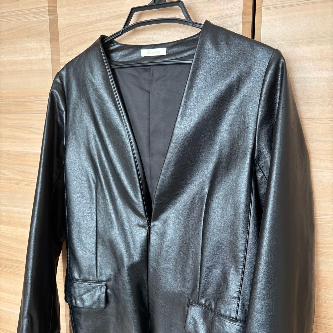 ラウンジドレス　エコレザージャケット