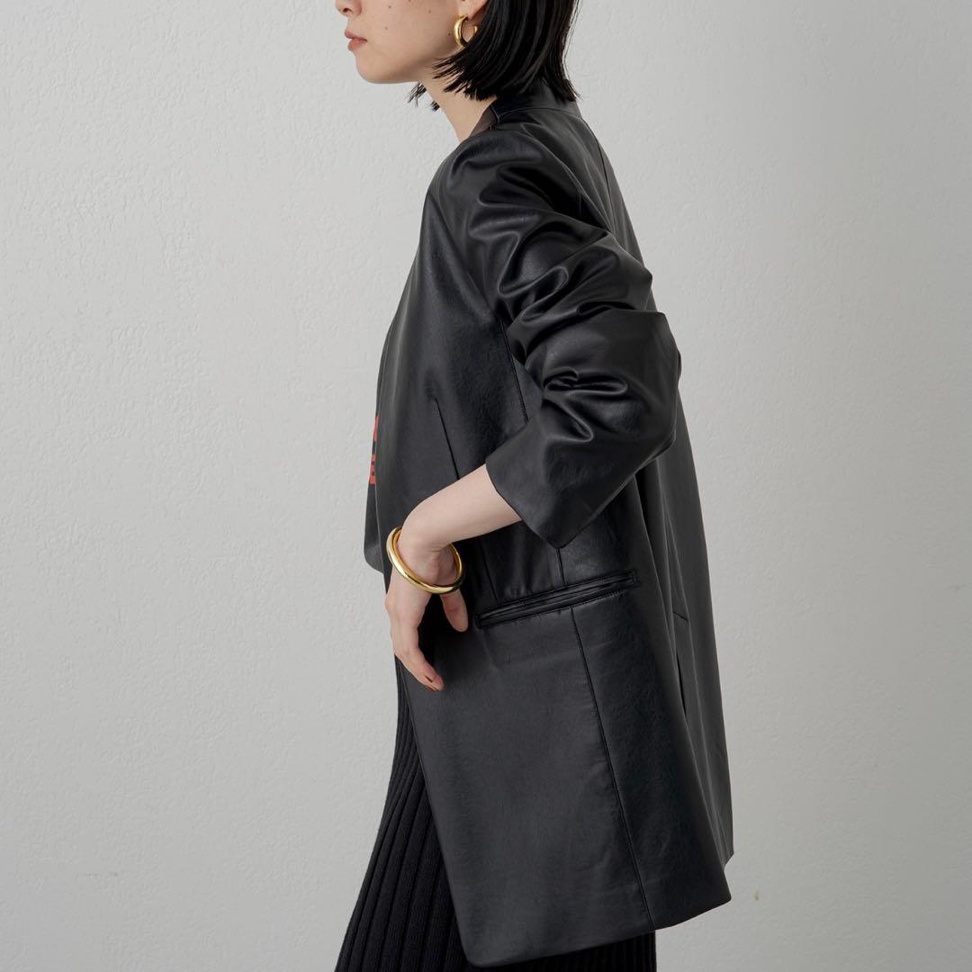 ラウンジドレス　エコレザージャケット