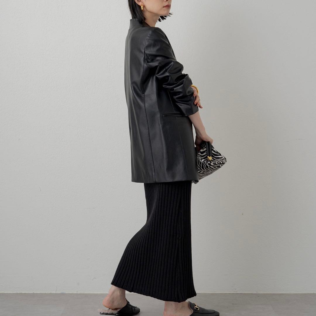 ラウンジドレス　エコレザージャケット