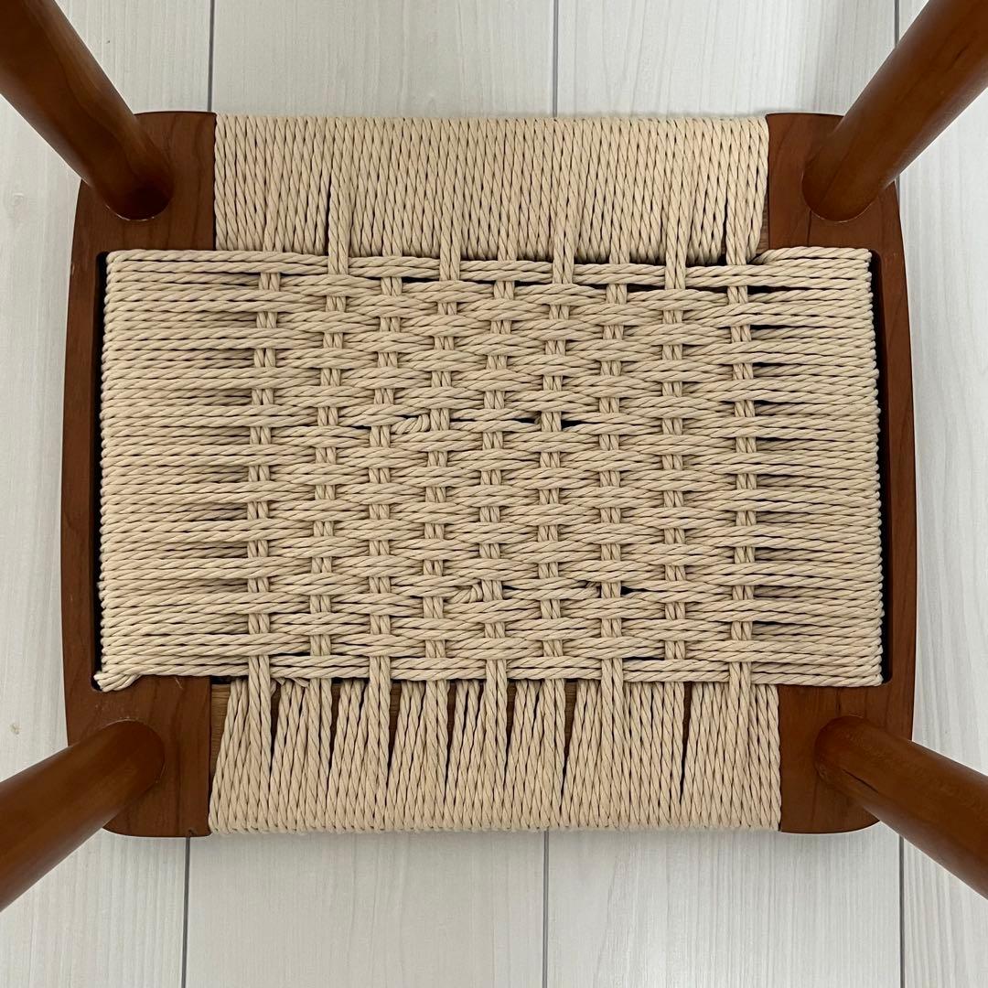 木製 椅子 チェア スツール ベージュ 編み座 木の椅子 レトロ レトロ椅子