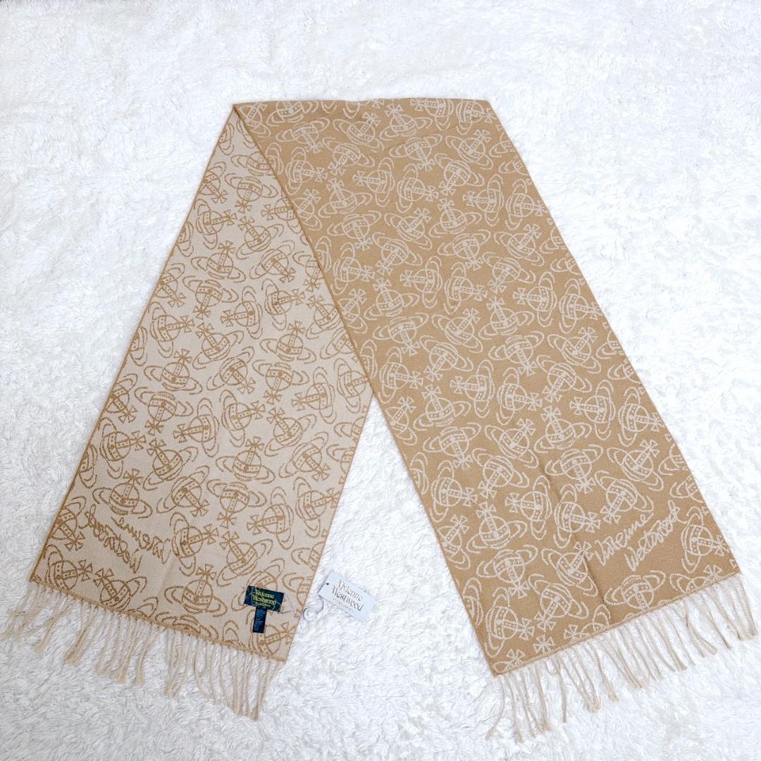 タグ付き✨ Vivienne Westwood ストール オーブ 総柄 ベージュ