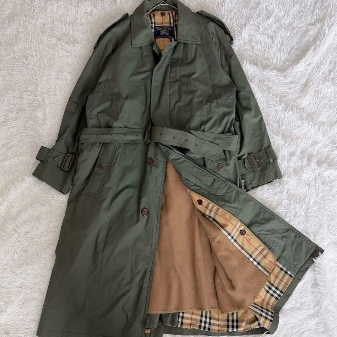 80s ヴィンテージ Burberry ノバチェック カシミヤ トレンチコート