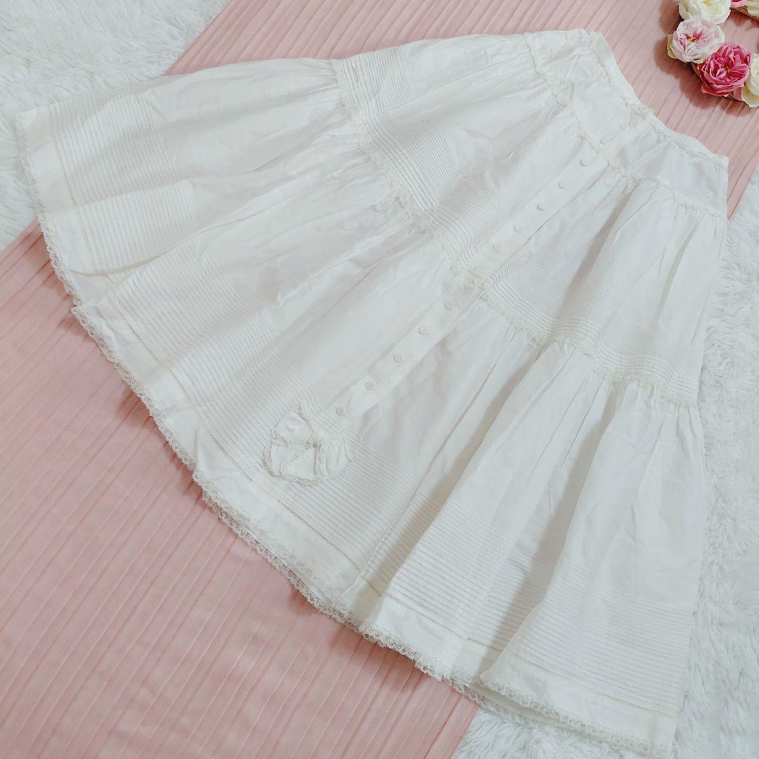 PINK HOUSE　ピンクハウス　スカート ティアード　リボン　レース　ロング