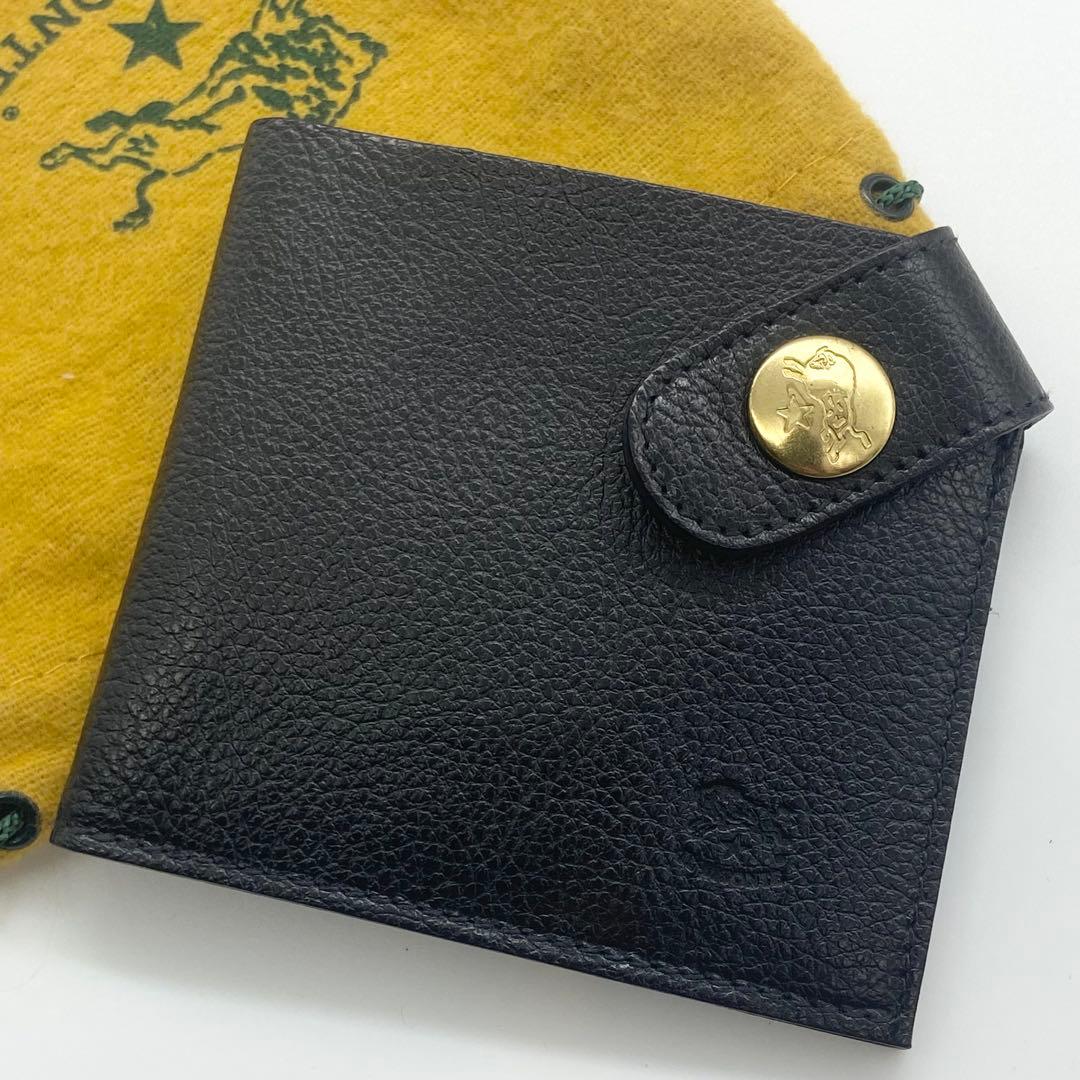 未使用級　イルビゾンテ　コーナースナップコンパクトウォレット　レザー　ブラック