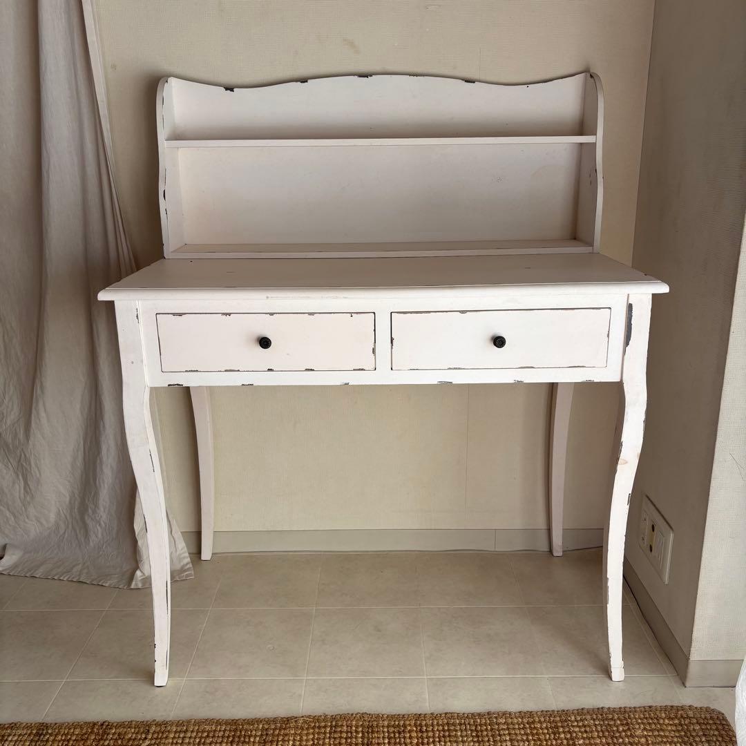 シャビーシック　ドレッサー　デスク　白家具　フレンチシャビー　カントリー　学習机