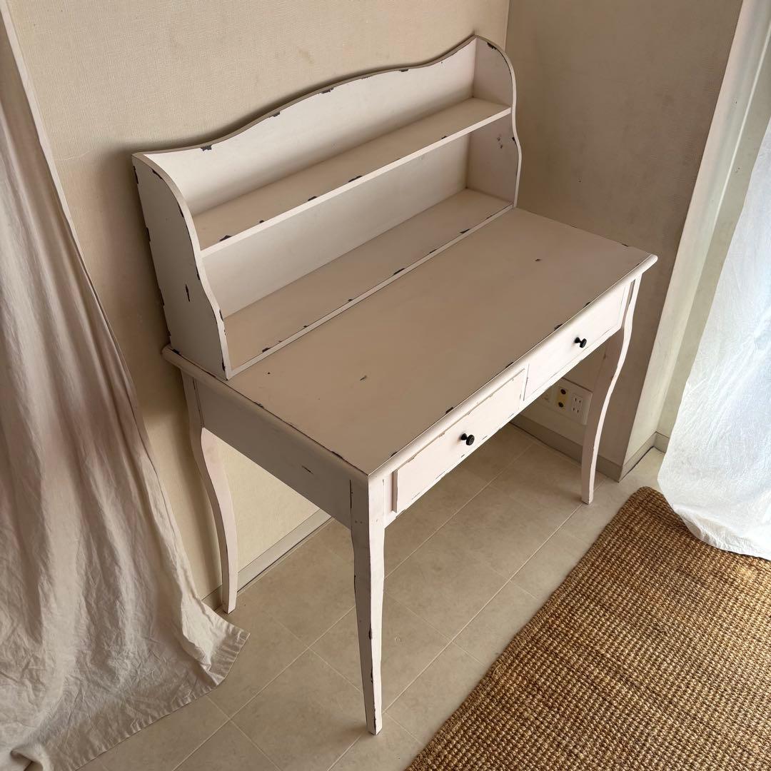 シャビーシック　ドレッサー　デスク　白家具　フレンチシャビー　カントリー　学習机