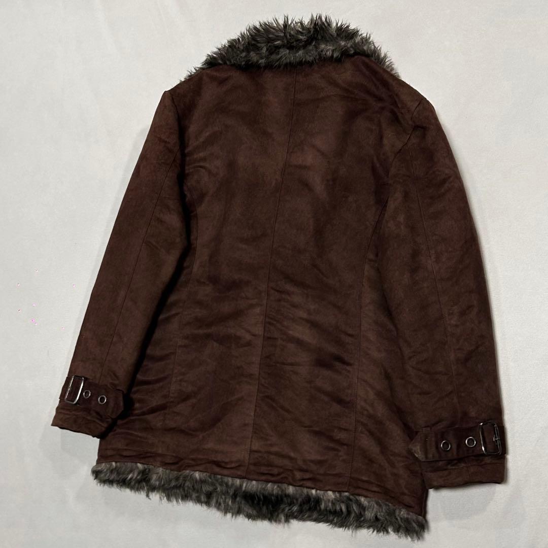 00s フェイクムートン ベロア ファー ギャングコート ジャケット お兄系
