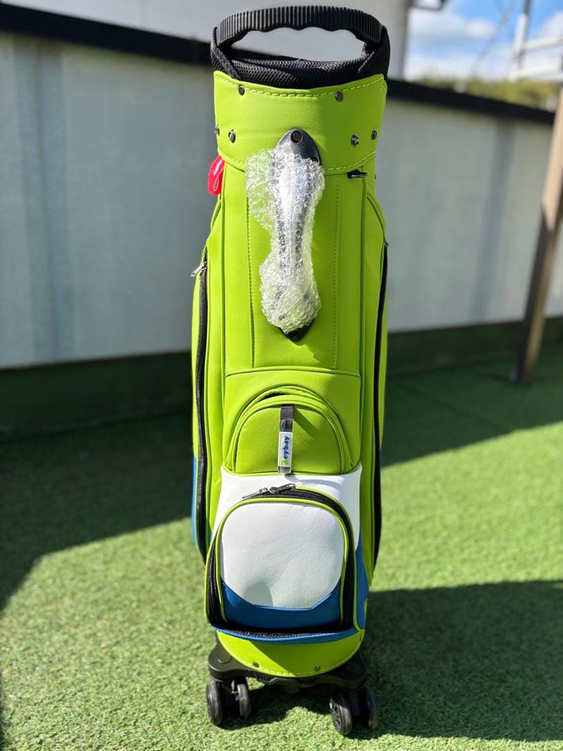 キャスター付　ゴルフバッグ　キャディバッグ　新品　グリーン　ブルー　KING