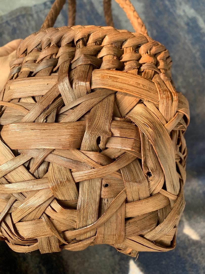 山葡萄 かご 乱れ編み 籠 職人の手作り手提げ 内布あり