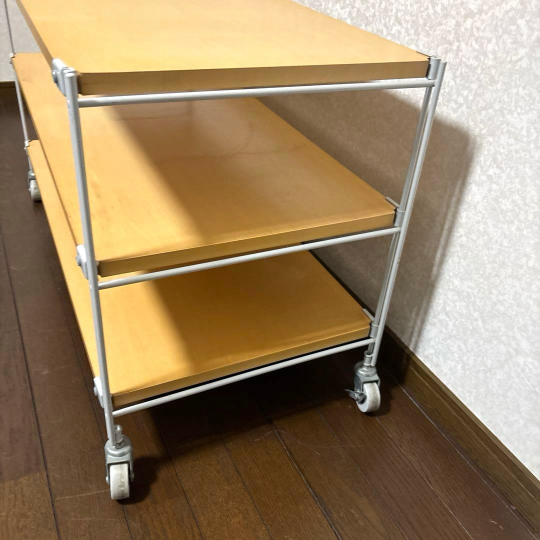 【良品】無印良品 スチールユニットシェルフ 木製 ３段