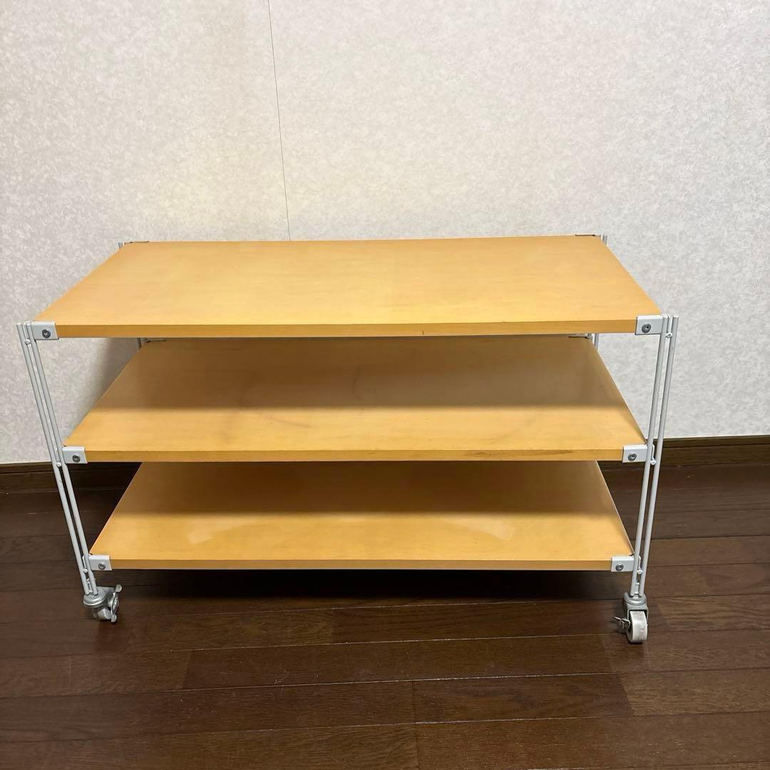 【良品】無印良品 スチールユニットシェルフ 木製 ３段