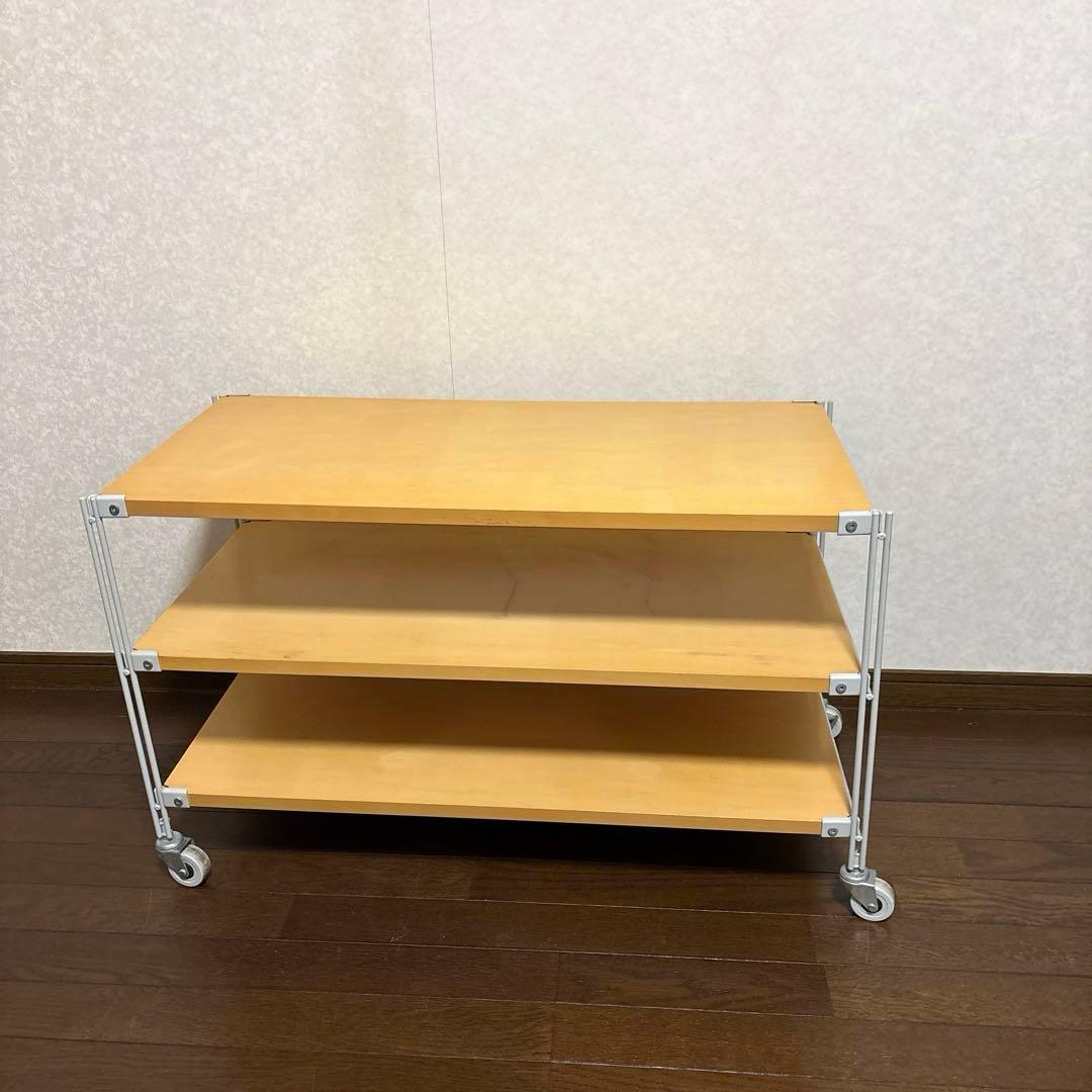 【良品】無印良品 スチールユニットシェルフ 木製 ３段