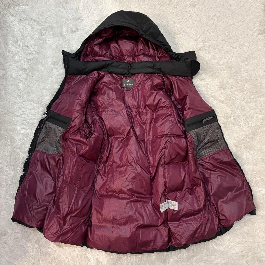 【人気】モンベル　トラベルダウンパーカ ダウンジャケット 2WAY ブラック L