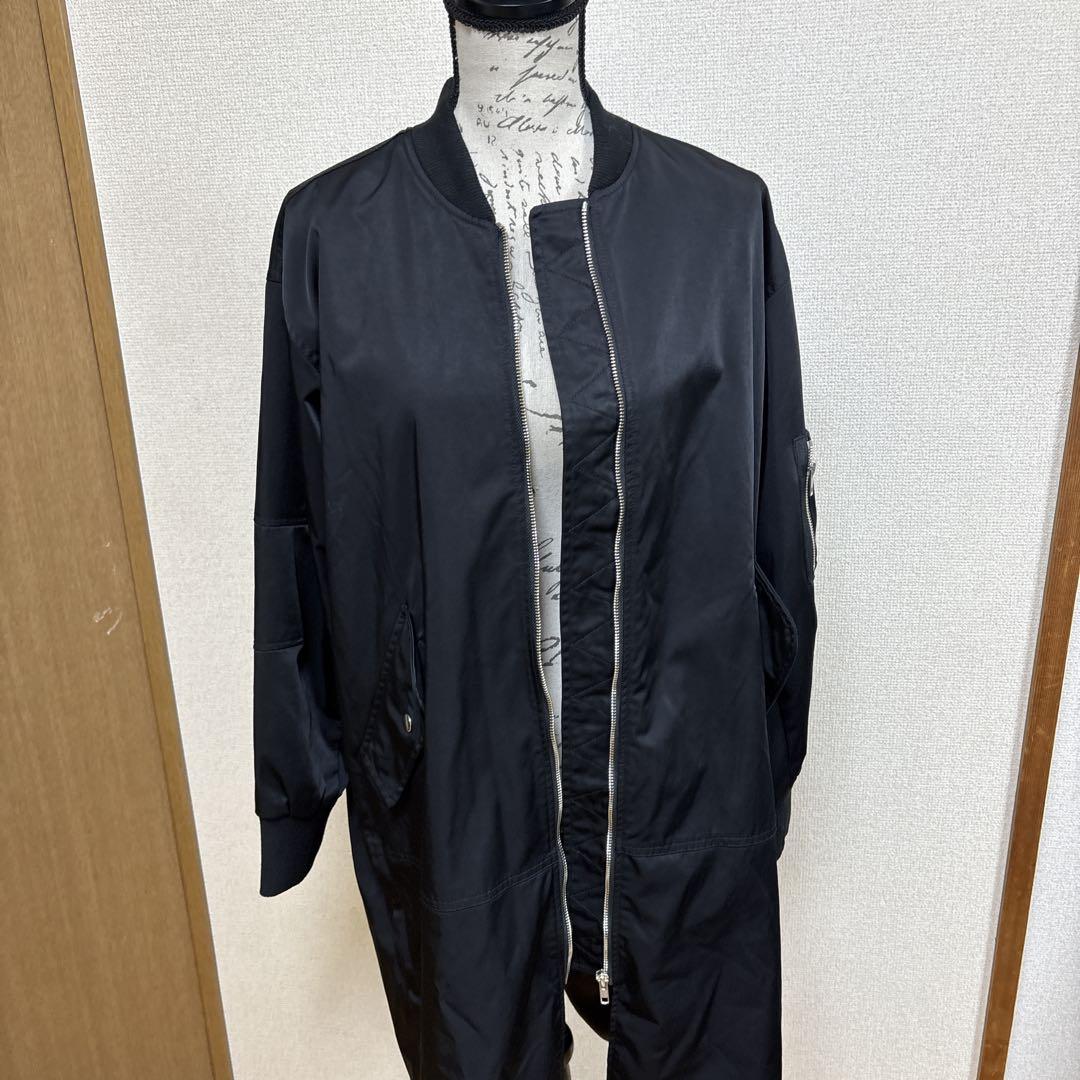 【人気】ダブルスタンダードクロージング　MA-1 ロングコート　ブラック