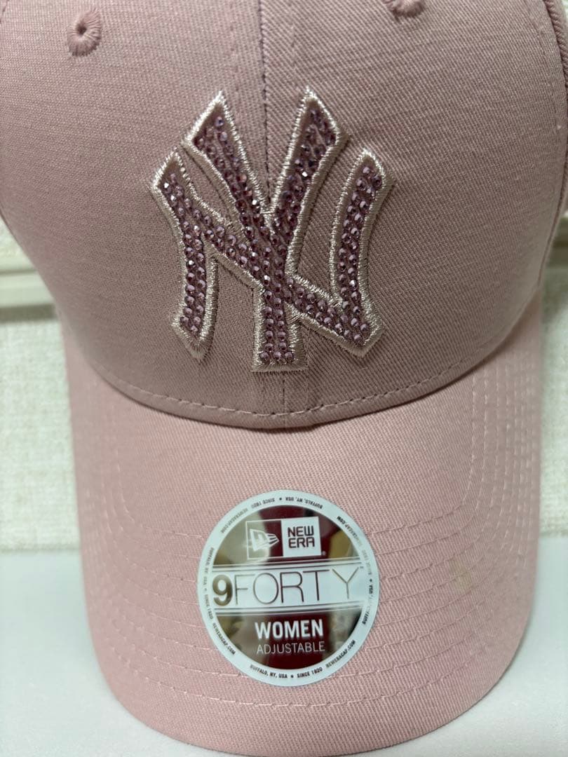 ニューエラ キャップ レディース 9FORTY NY キラキラ ストーン ピンク