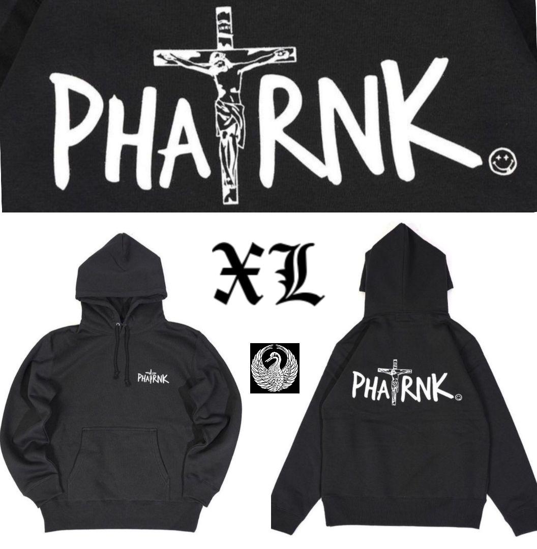 【PHATRNK✙ファットランク】キリストロゴ 黒 パーカー XL