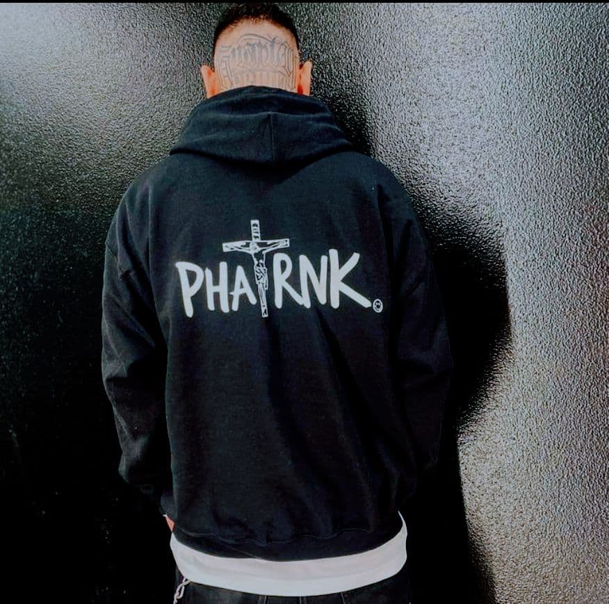 【PHATRNK✙ファットランク】キリストロゴ 黒 パーカー XL