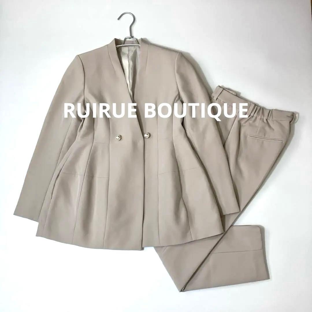 極美品　RUIRUE BOUTIQUE パンツスーツ　アイボリー Mセットアップ
