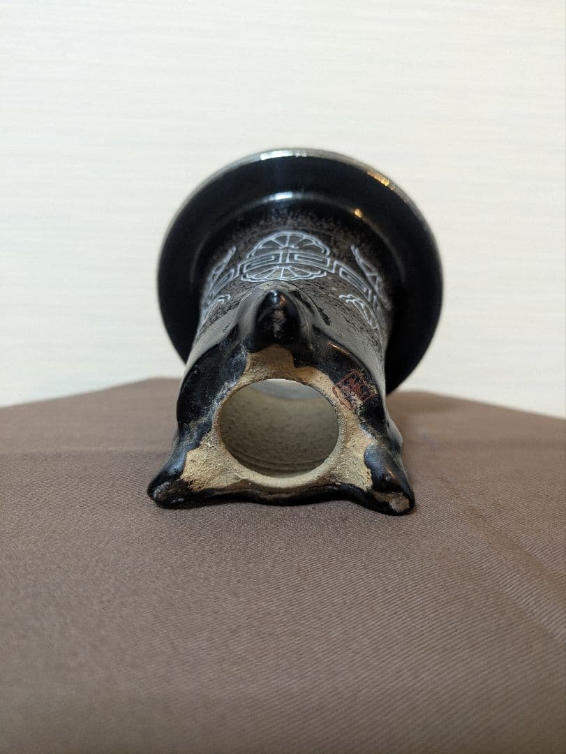 万年青鉢 華作 プラチナ雷紋 3.3号 直径10.1cm高さ9.2cm