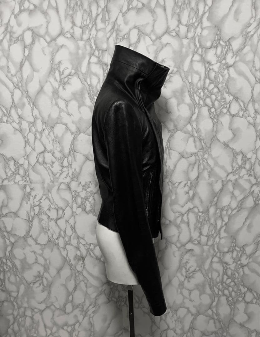 Rick Owens 本革　デザインレザージャケット　ジップ　イタリア製