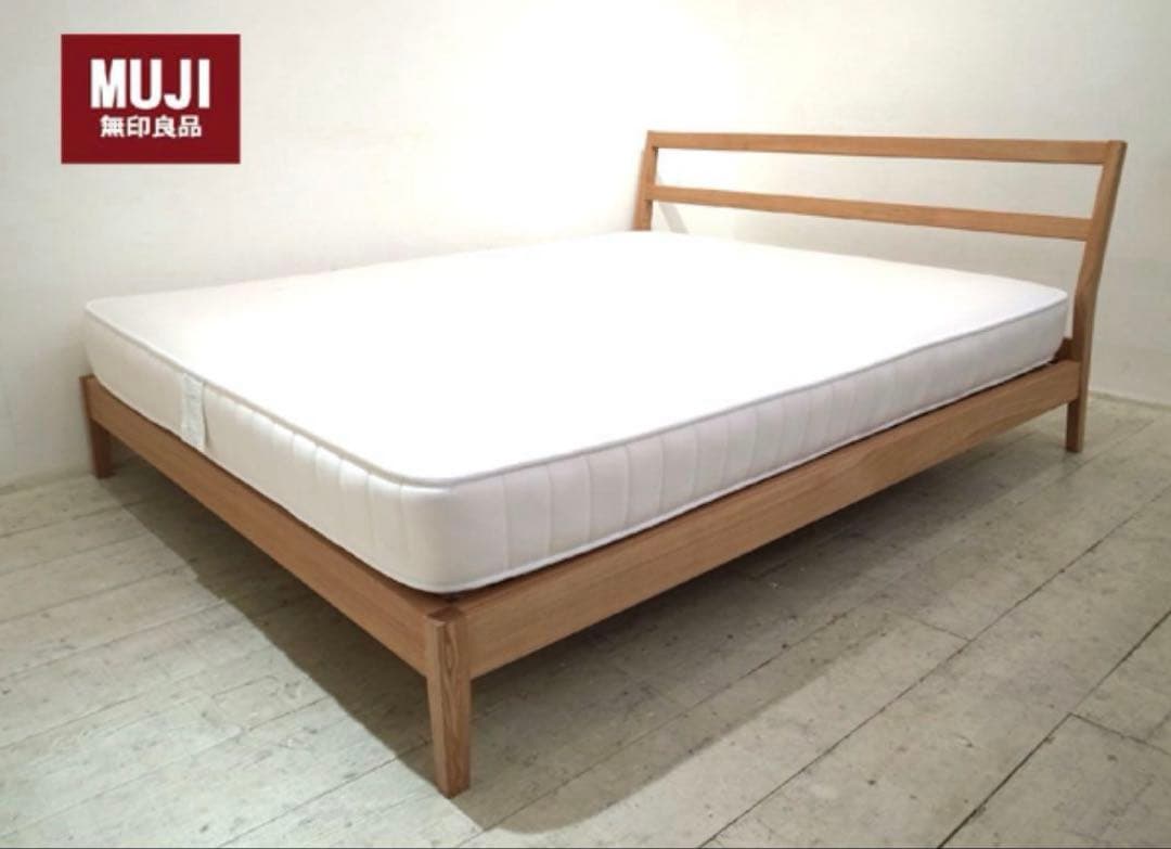 ken【無印良品】MUJI タモ材　ベッドフレーム　クイーン