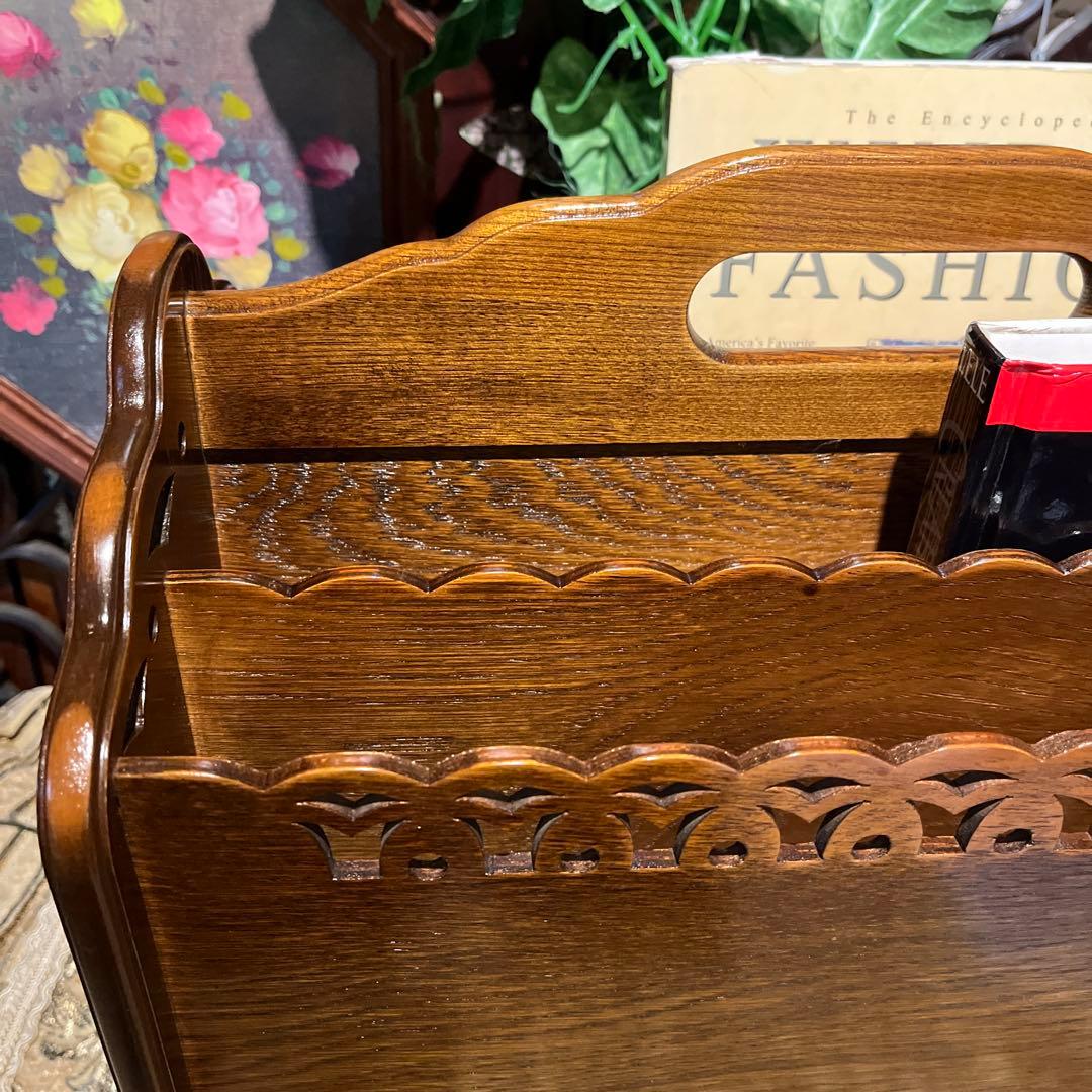 希少　パリ雑貨屋　アンティーク小物入れ　マガジンラック　引き出し付き