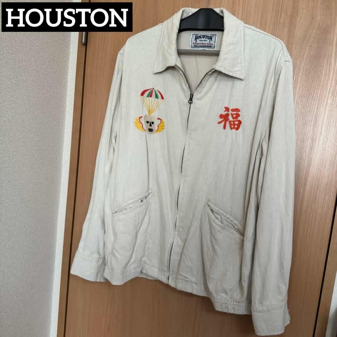 【KOSUKE‼️】HOUSTON ベトジャン 刺繍 虎 綿 麻 スカル
