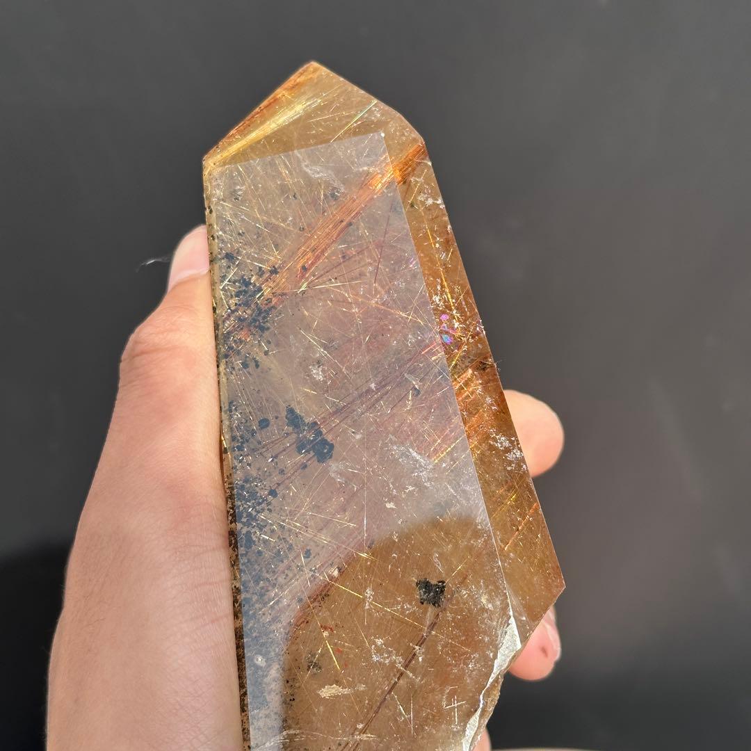 天然石ルチルクォーツのポイント　置物G.63