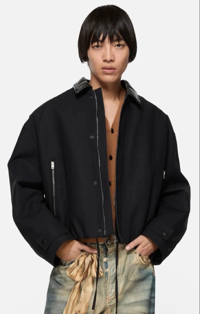 Acne Studious ボンバーパデッドジャケット 新色ブラック44