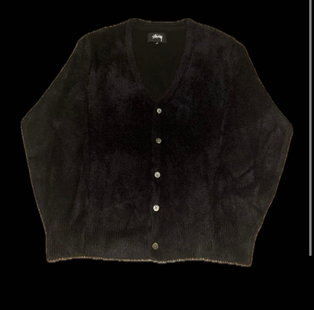 トップス Stussy shaggy cardigan black