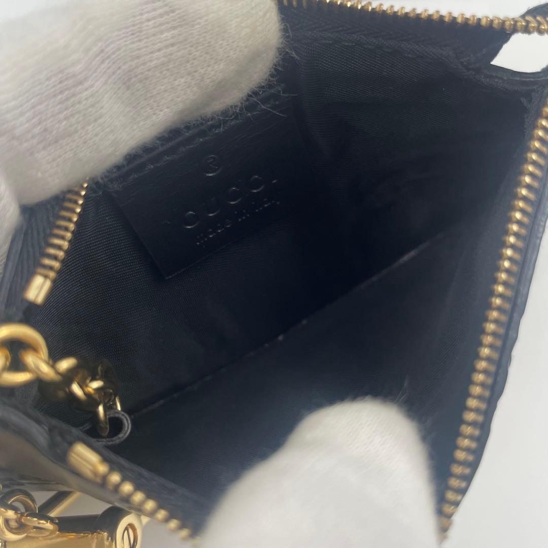 【✨未使用級】 GUCCI ケース シマ GG キーリング レザー 黒