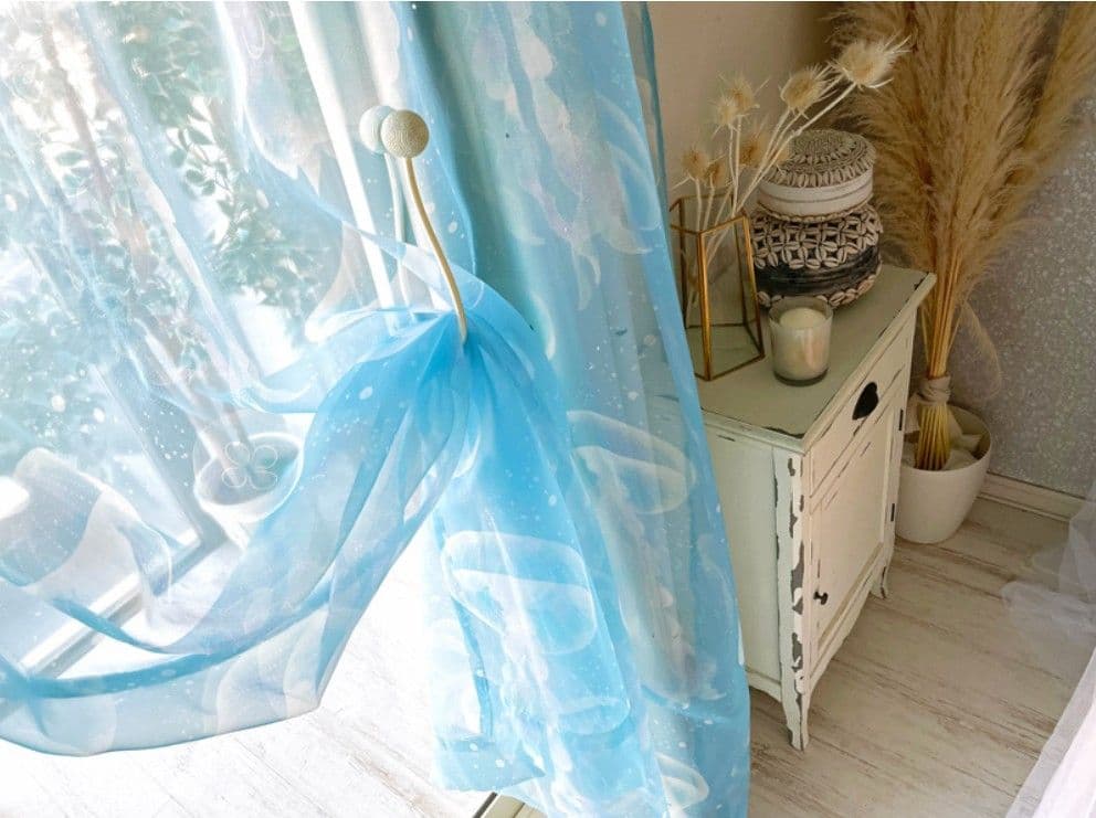 【美品】カーテン&タッセル3点セット オーダー MARINE & PIER