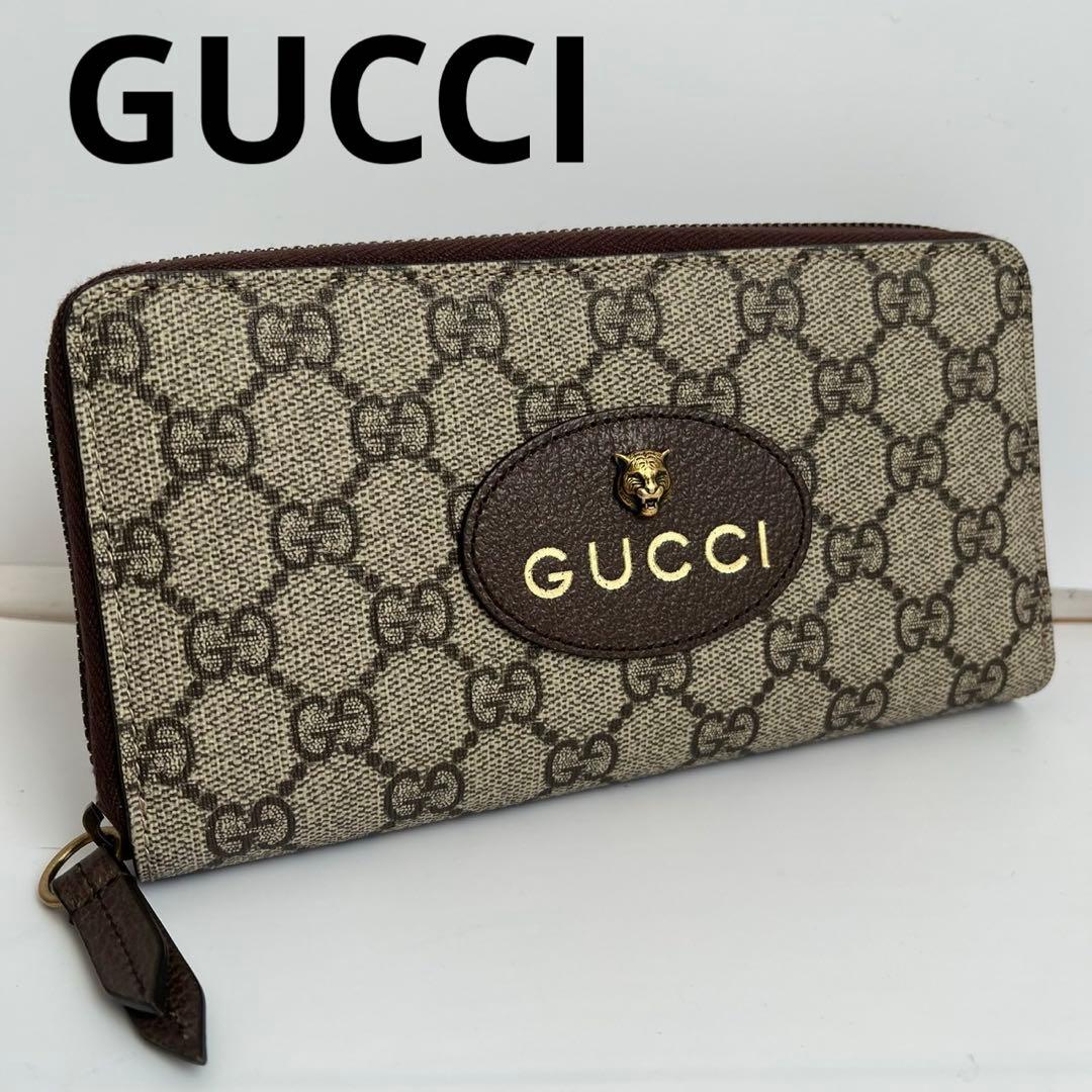 未使用保管品✨️ GUCCI GG 長財布 財布　ラウンドジップ　タイガー　レザー
