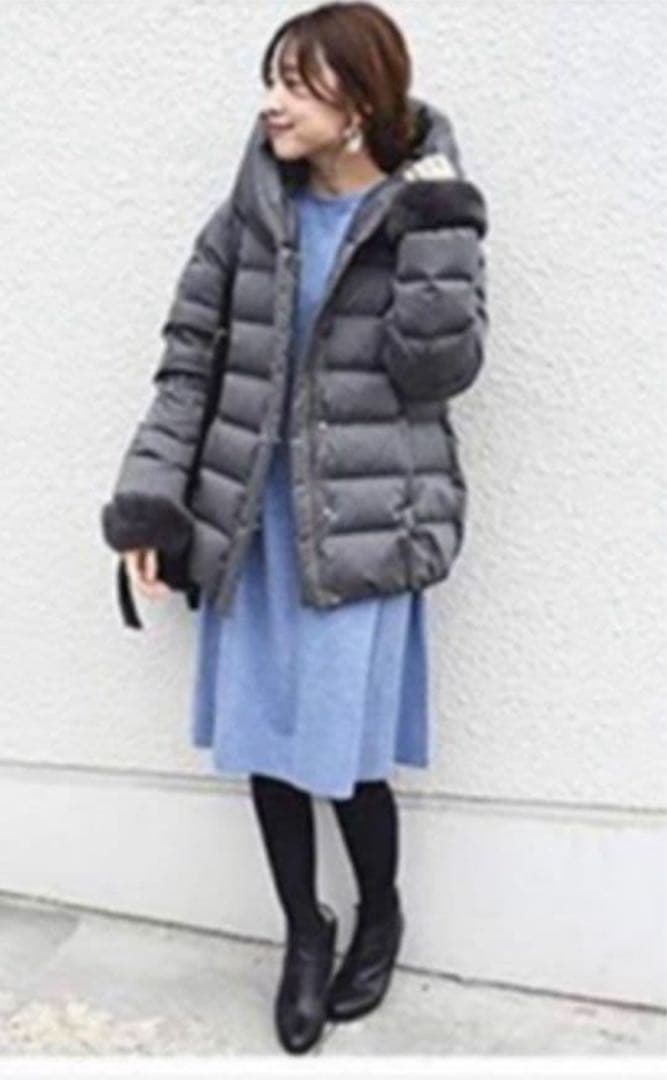 ☆美品☆シップス 定価40,700円【河田フェザー】フードショートダウン 36