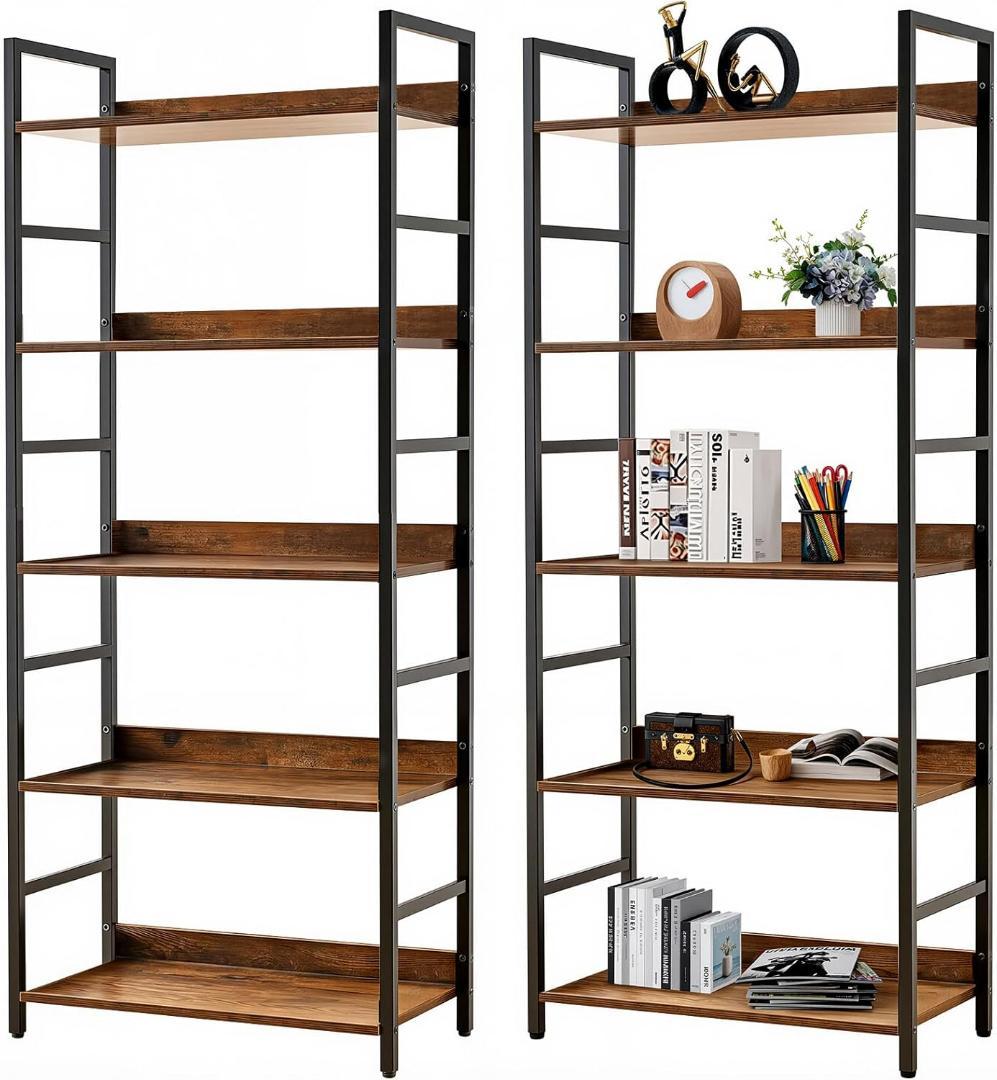 オープンシェルフラック 棚 5段 収納ラック 木製ラック スチールラック