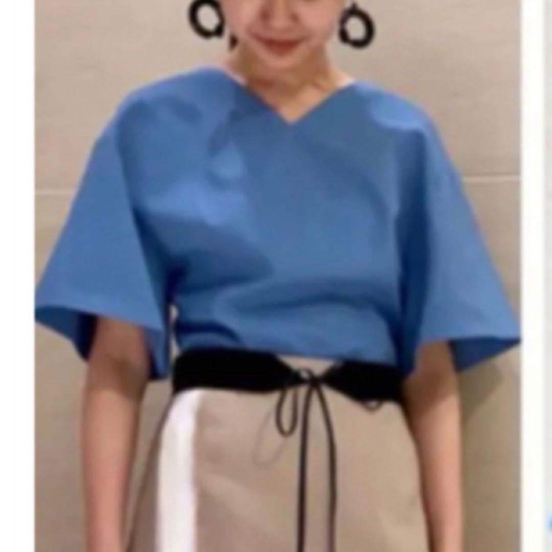 極美品❤️ADOREアドーア　リネンビッグスリーブブラウス　ブルー