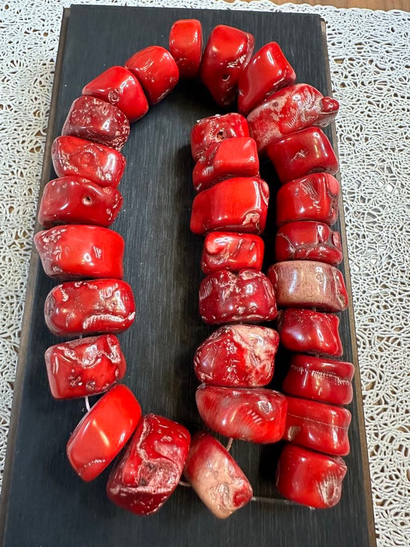 Z-602 赤珊瑚　サンゴ　ビーズ　一連　ハンドメイド