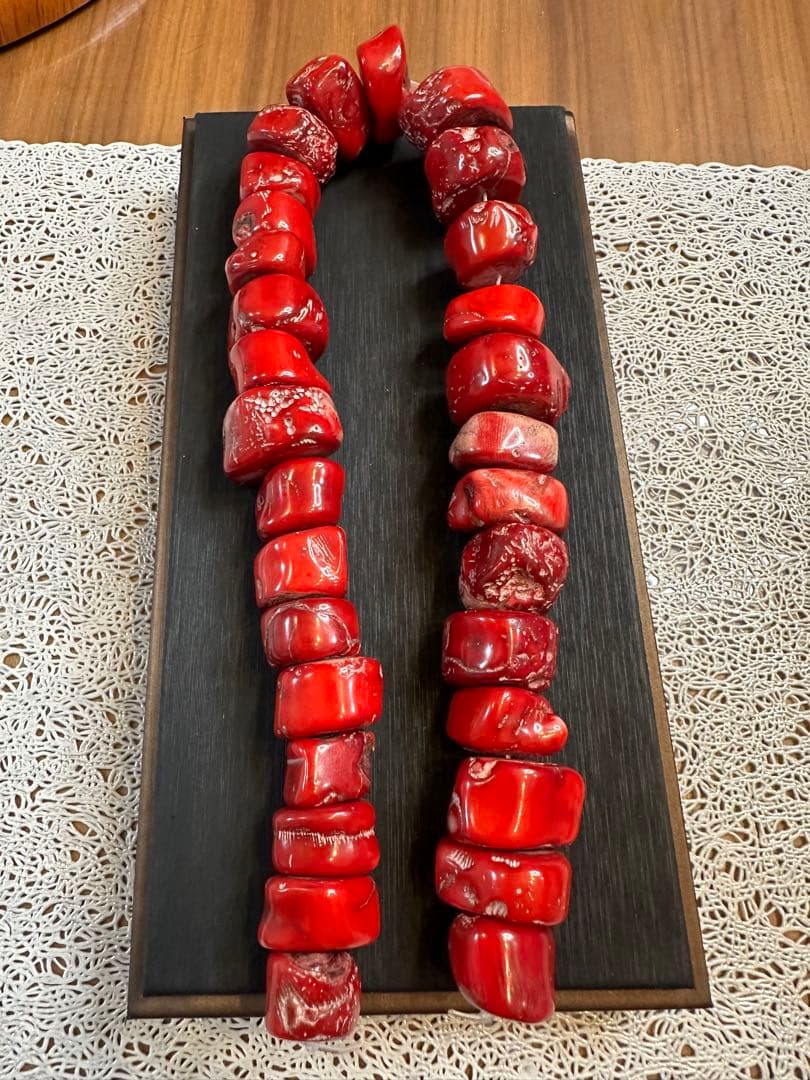 Z-602 赤珊瑚　サンゴ　ビーズ　一連　ハンドメイド