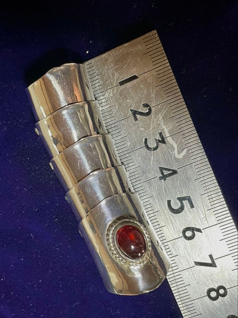 シルバー925 アーマーリング ガーネット付き刻印あり#15