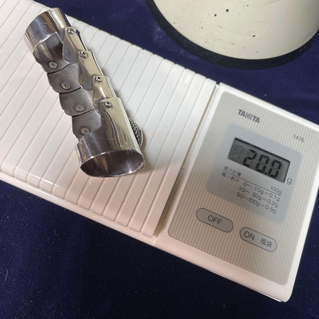 シルバー925 アーマーリング ガーネット付き刻印あり#15