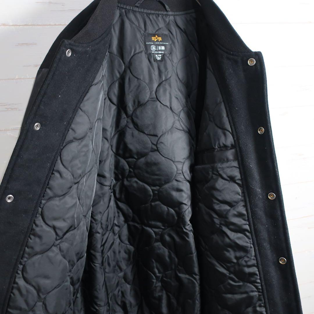 【レア】ALPHA NEW ERA ヤンキース MA-1 スタジャン XL 黒.