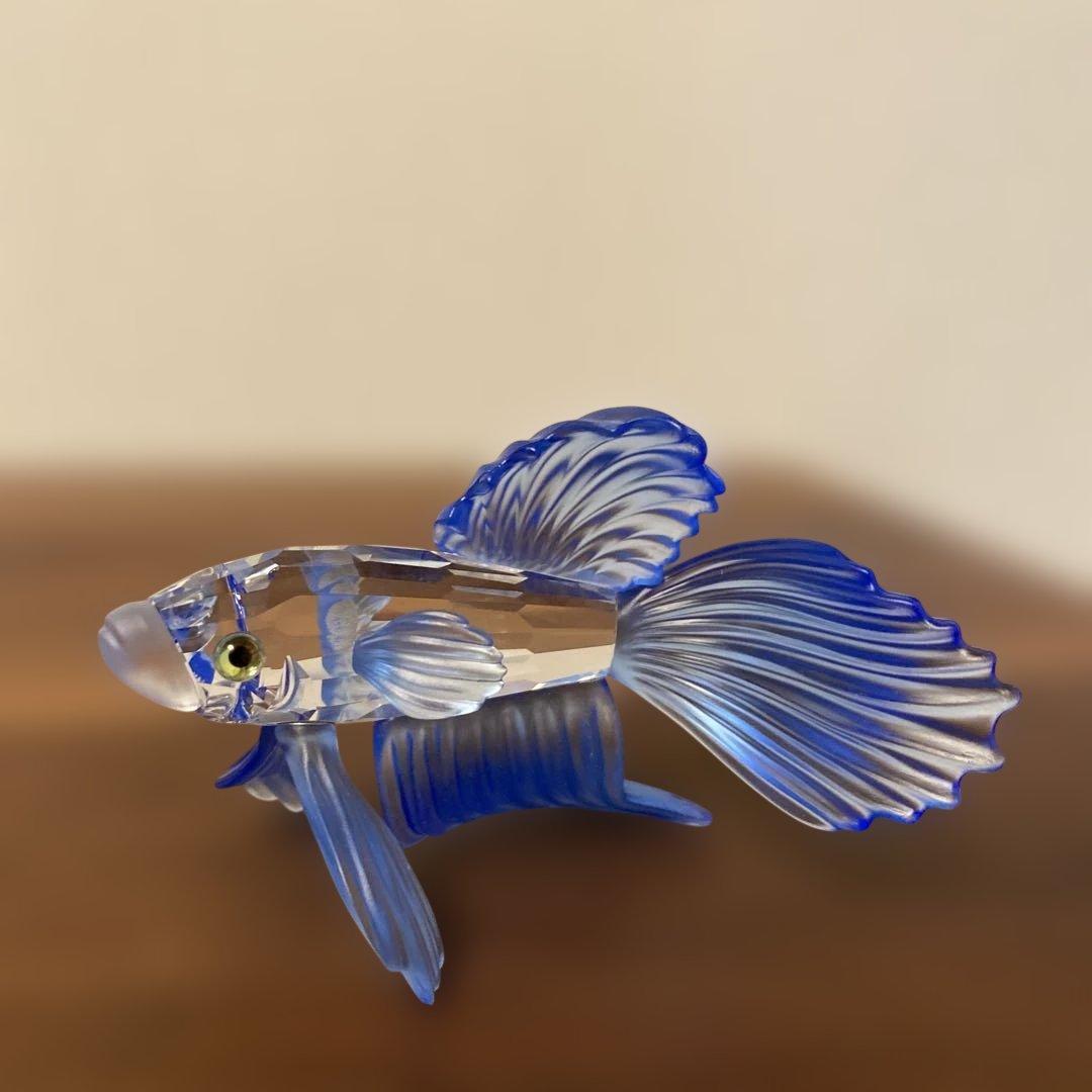 スワロフスキー置物　ファイティングフィッシュ　ブルー