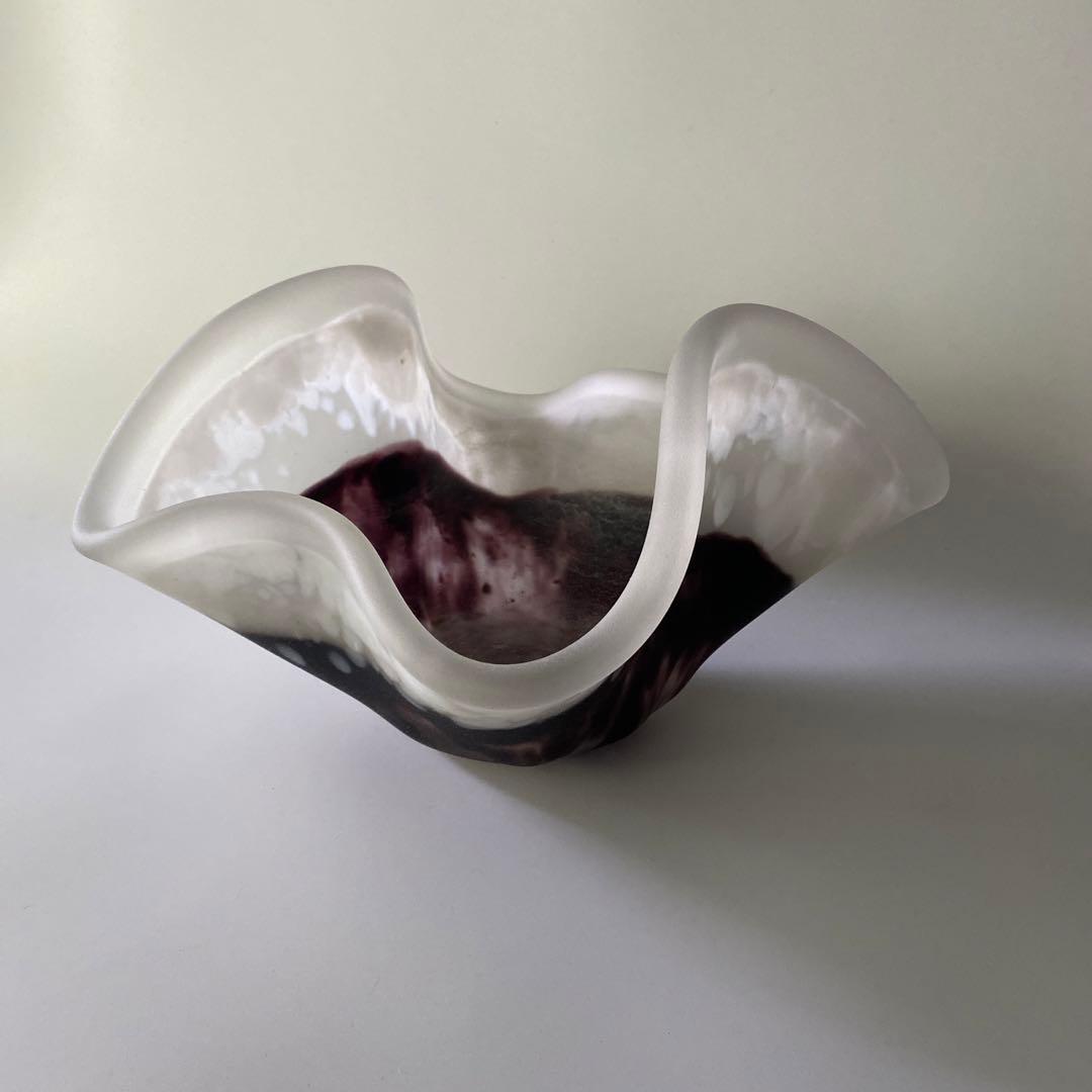 希少 36cm 藤田喬平 共箱付 自筆銘入り 花鉢 人間国宝 文化勲章 オブジェ