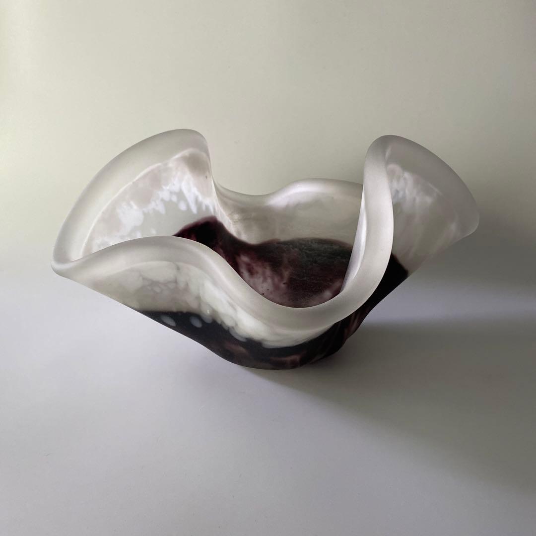 希少 36cm 藤田喬平 共箱付 自筆銘入り 花鉢 人間国宝 文化勲章 オブジェ