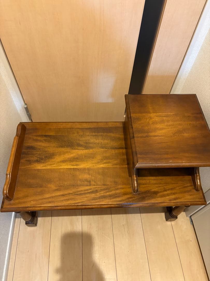 カリモクコロニアル テレフォンベンチ 電話台 いす サイドテーブル 花台 飾り棚