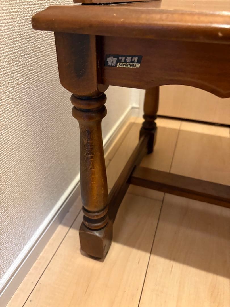 カリモクコロニアル テレフォンベンチ 電話台 いす サイドテーブル 花台 飾り棚