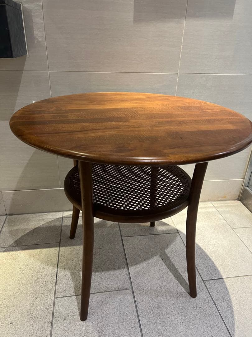 karimoku カリモク　丸テーブル　ラタン　ヴィンテージ