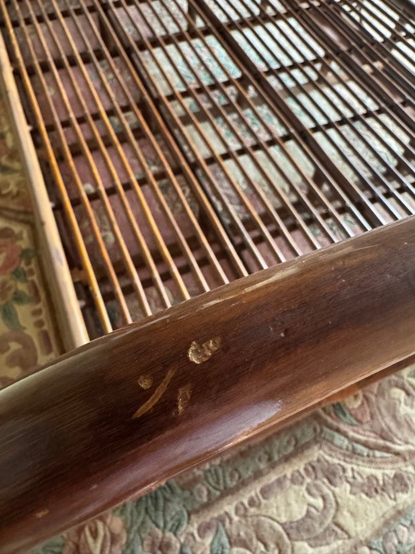 ☆希少☆ ラタン ダブルベッド　昭和レトロ　ヴィンテージ　アンティーク　籐