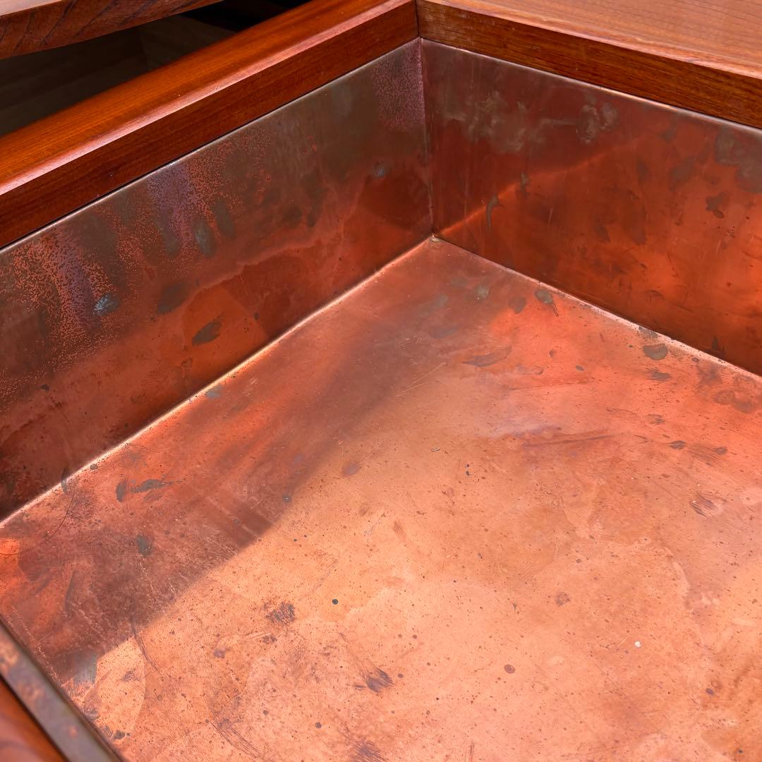 最高級　囲炉裏テーブル　昭和レトロ 火鉢 古民家家具　希少 引き出し 木製　組木